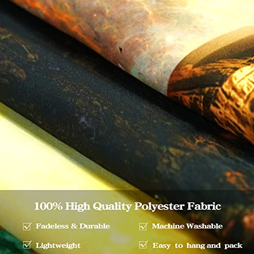 Kanuyee Blacklight Galaxy Tapestry, Burning Sun Space Mountain Lake Landscape Tapestries For Bedroom Waterfall Mysterious Plants Wall Hanging (Blacklight, 44"×60" (112.5×150Cm)) #TOP5