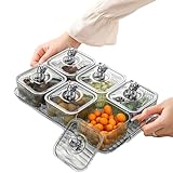 Platos Divididos Botanero, Botaneros Elegantes, Caja de Snacks para Viaje, Organizador Transparente para Dulces, Frutas,...