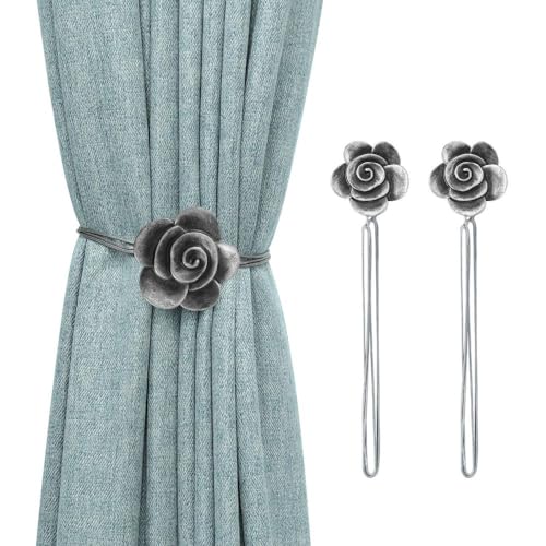 Alzapaños de cortinas para exteriores y terrazas pack de 2 flores de resina OUdini 2