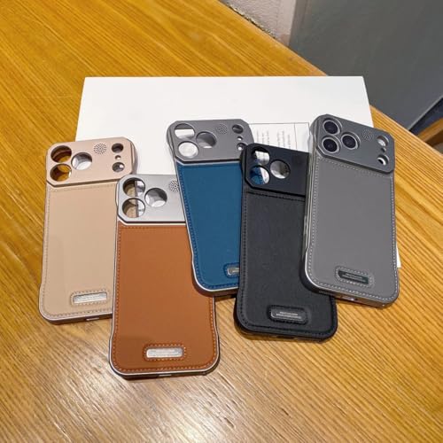 Coque en cuir magnétique iPhone 15 Pro Max luxe minimaliste