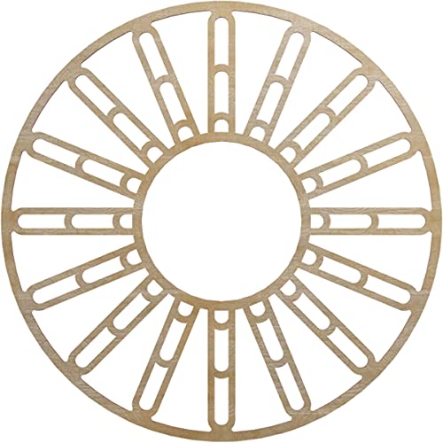 Ekena Millwork 34"OD x 12 3/8"ID x 1/4"T Hale Wood Fretwork Pierced Ceiling Medallion, Hickory