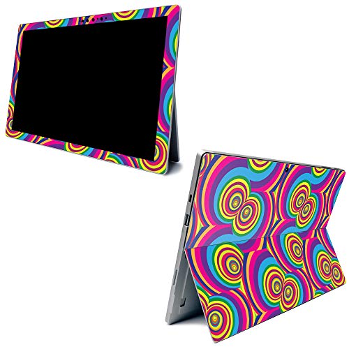 Image of MightySkins Carbon Fiber Skin for Microsoft Surface Pro 7 - Groovy 60s | Textured Carbon Fiber Finish | Easy to Apply, Remove, and Change Styles | Made in The USA