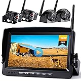 Xroose Backup Camera Wireless with DVR 9' FHD Monitor for Truck RV Trailer Rear Side View Reversing...