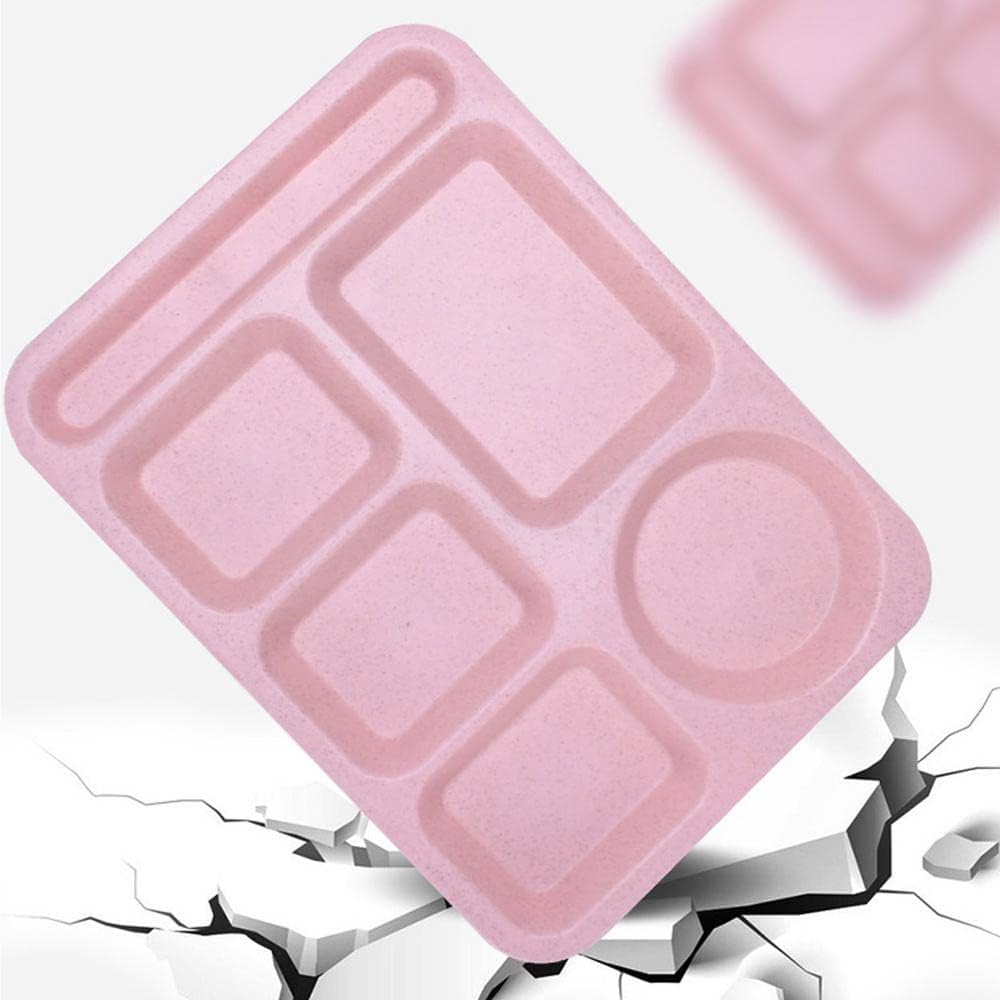 4Pcs Unbreakable Divided Plate,14inch Reusable Plastic Lunch Trays With 6 Compartments,Large Portion Control Plate Serving Meal Plate for Adults,Microwave & Dishwasher Safe For Daily Use,4Colors
