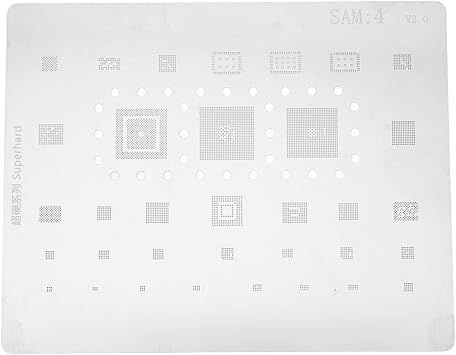 Phone CPU BGA Reballing Stencil, Stainless Steel Solder Template for BGA Reballing, Universal Tin Mesh Stencil with Adhesive Card Holders