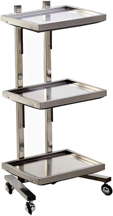LXX Hairdressing Stainless Steel Cart,Beauty Salon Stroller Japan Hair Salon Tool Cart Folding Table Trolley s/Golden/M : Beauty & Personal Care