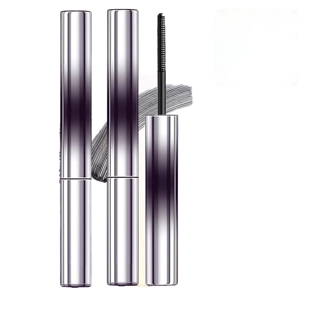 2-Pack Iron Wand Mascara, Tubing Mascara, Black Washable – Volumizing, Lengthening & Curling with Metal Wand | Smudge-Proof, Flake-Free, Clump-Free