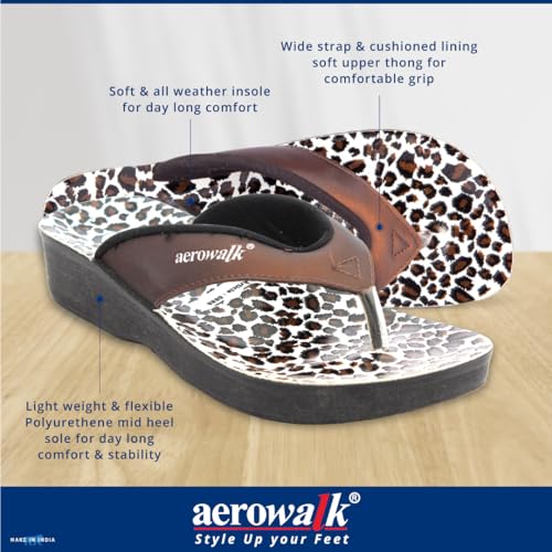 Image of AEROWALK Stylish Fashion Slipper for Women | Comfortable| Lightweight | Anti Skid | Casual Office Footwear (0888 COPPER)