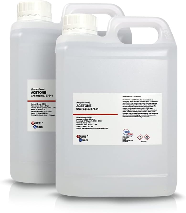Pure Acetone Acrylic Nail Remover Nail Polish Remover 99.8 (2 x 2L Jerry Containers) Amazon