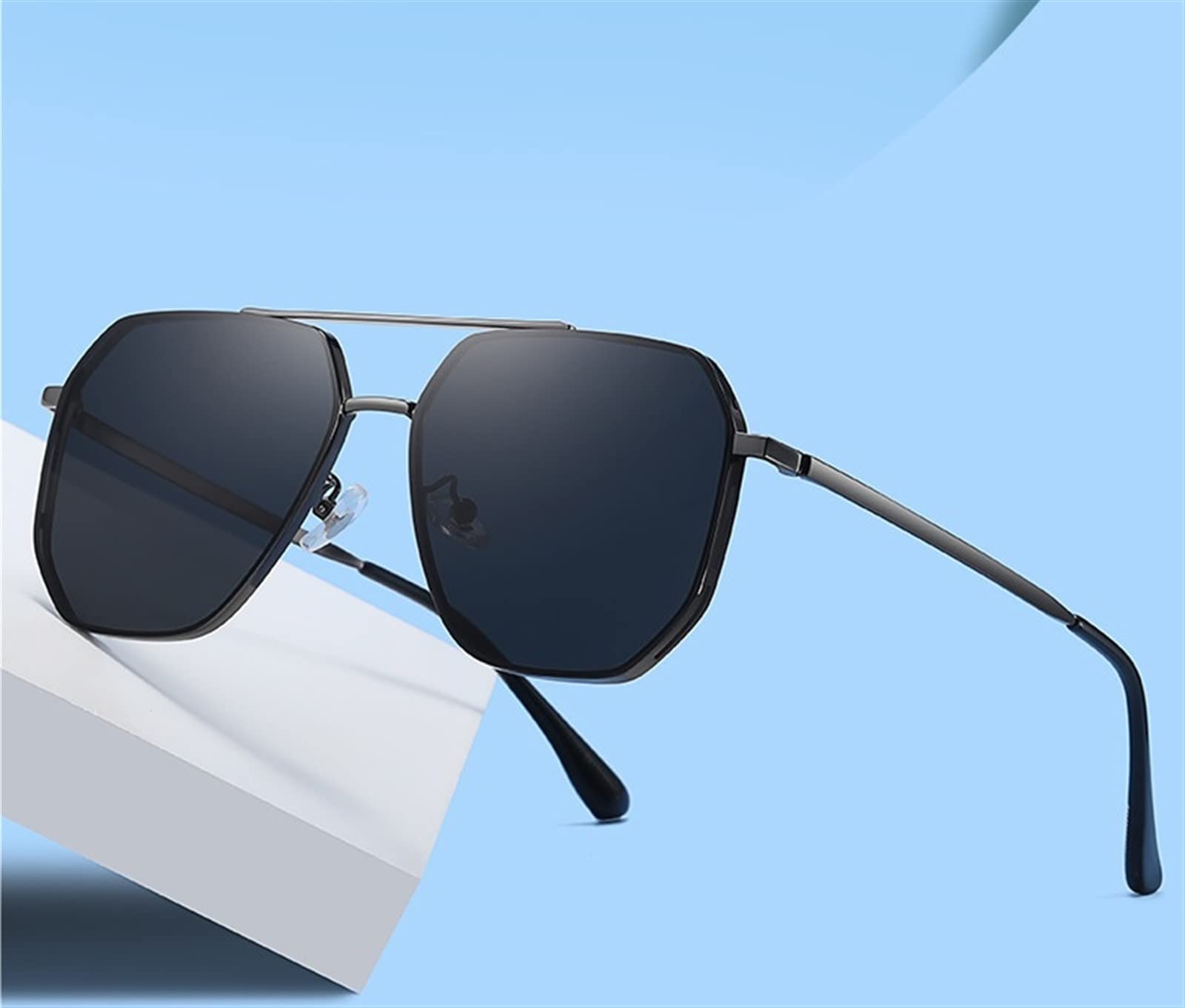 Męskie rowerowe metalowe spolaryzowane okulary przeciwsłoneczne dla kierowców UV400 Retro okulary przeciwsłoneczne dla osób dojeżdżających do pracy Prezent (Color : A, Size : 1)