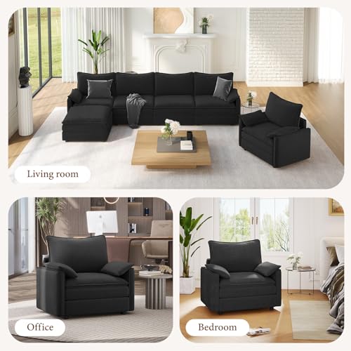 Vesgantti 40" Cloud Couch, Deep Seat Single Sofa, Black - image 4