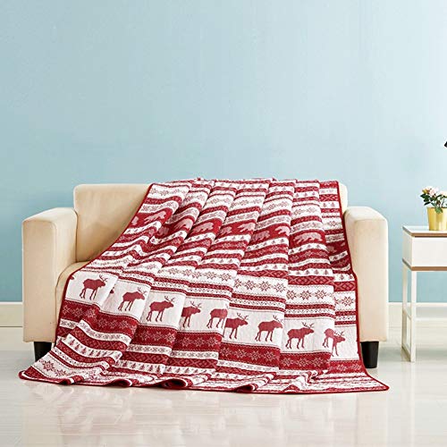 Qucover Cubrecama Pique Navidad para Cama 90 Cama Individual,Colcha Invierno Navideña,Colcha bouti sofá Cubrecanape