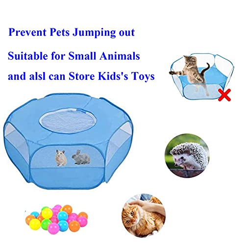 Mantouxixi Small Animal Playpen With Cover, Animal Chinchilla, Hamsters, Bunny, Rabbits, Kitten Kitten Ferret Playpen With Cover - Blue #TOP2