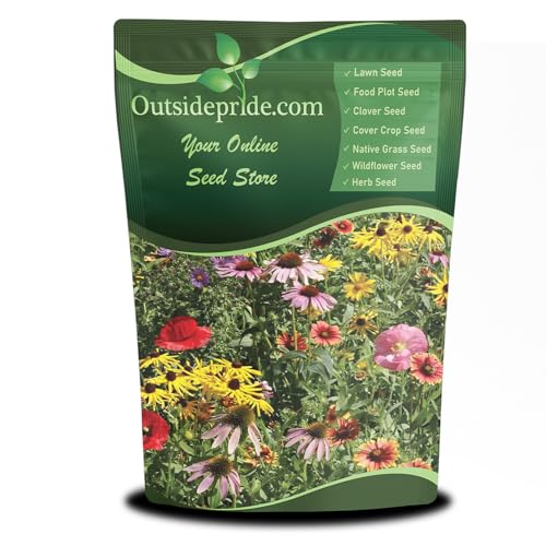 Outsidepride Midwest Wildflower Seed Mix - 1/4 Lb Premium Blend of Annual & Perennial Native Wildflower Seeds for Midwestern States, Attracts Pollinators, Low-Maintenance, Ideal for Meadows & Gardens