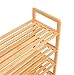 BIRDROCK HOME 4-Tier Bamboo Shoe Rack - Lightweight Wooden Organizer - Free Standing Storage Shelf for Closets, Hallways, Entryways, Mudrooms, and Front Doors - Art Deco Style - Fits 12 Pairs of Shoes