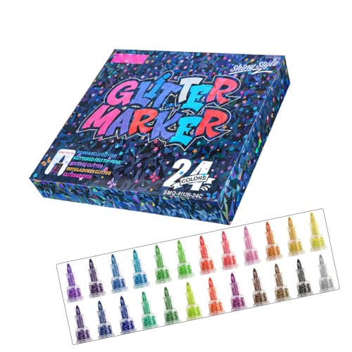 pumpumlia Rotulador brillante de punta fina de 0,7 mm, tinta a base de agua, secado rápido para niños y adultos, pintura sobre papel, lienzo, vidrio, bolígrafo de dibujo creativo