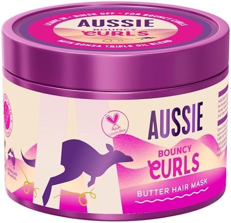 Aussie Bouncy Curls Maschera per Capelli Ricci 500ml per Districa...