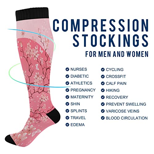 Kigai Christmas Gnomes Compression Socks Women Men Knee High Stockings for Sports,Running,Travel 1Pair4