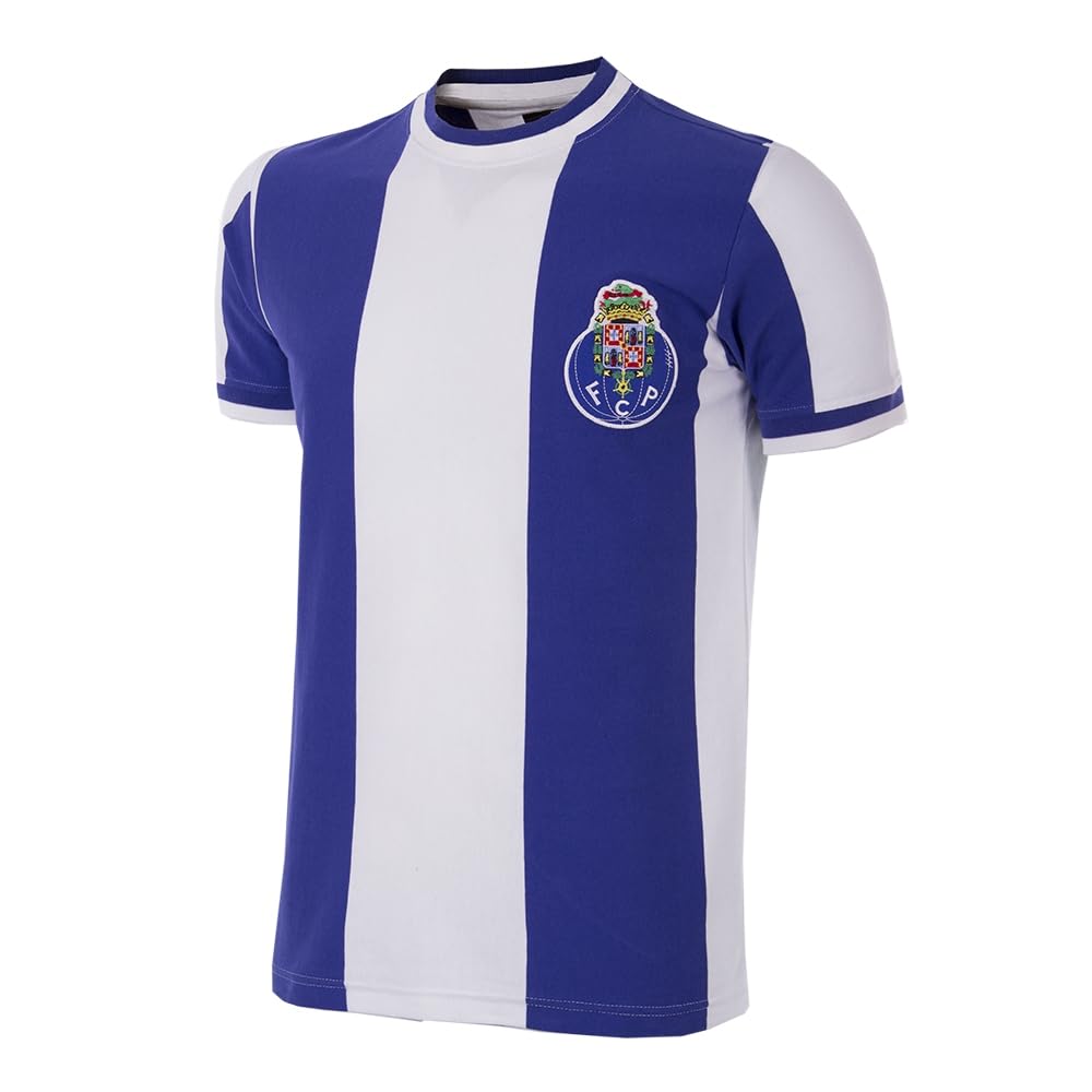 Copa FC Porto 1971-​72 Maglietta da Calcio retrò retrò, Uomo, T-​Shirt da Calcio retrò con Scollo Rotondo, 125, Bianco/​Blu., S