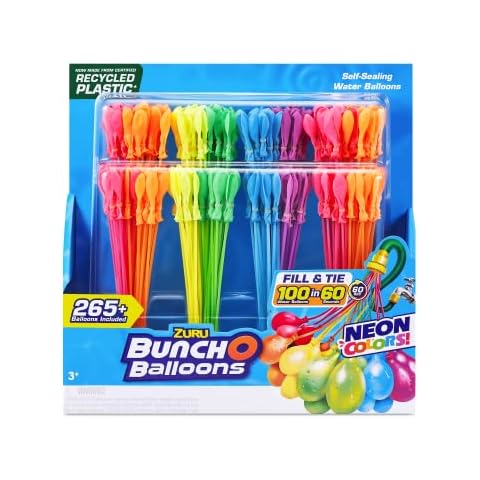 Bunch O Balloons Neon Splash 265+ Rapid-Filling Self-Sealing Water Balloons (8 Pack), 56430-S001-ES Cover