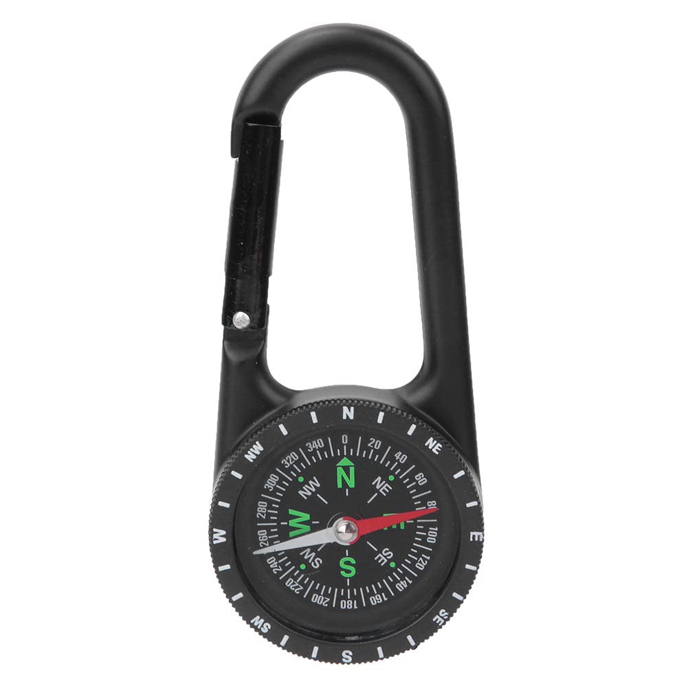 Kuuleyn Carabiner Clip On Compass - Mini Zinc Alloy Portable Carabiner Compass with Graduated Ring for Outdoor Hiking & Camping Navigation