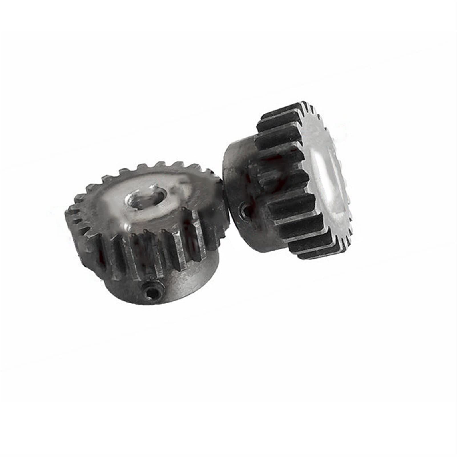 GRESIK Step Miter Spur Gear – 2 Module, 16T & 17T, 8mm/19mm Bore, 45 Carbon Steel, Blackened, For Transmission