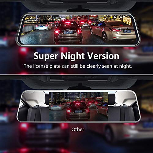 Upgraded 10'' Rear View Mirror Camera Mirror Dash Cam Front and Rear 1080P Backup Camera Full Touch Screen w Loop Recording, G-Sensor Night Vision 170° Wide Angle - Image 5
