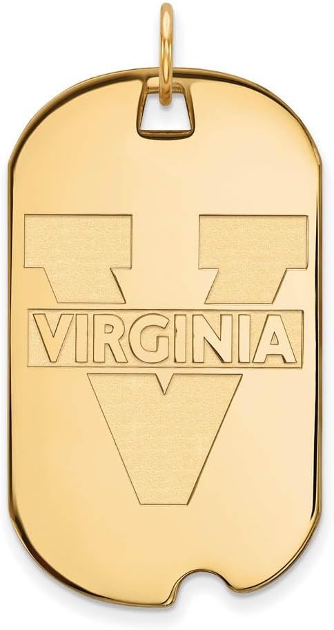 Virginia Large (3/4 Inch) Dog Tag (14k Yellow Gold)