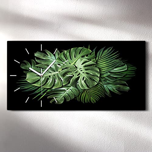 Art moderne salon et chambre : le tableau horloge Monstera chic