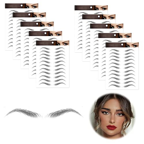 10 Blätter 110 Paar Augenbrauen Tattoo Aufkleber Ltsbaed Augenbrauen Tätowierungen Aufkleber Schwarz Temporäre Augenbrauenaufkleber Wasserdicht Eyebrow Tattoo Sticker Langlebig für Mädchen Makeup