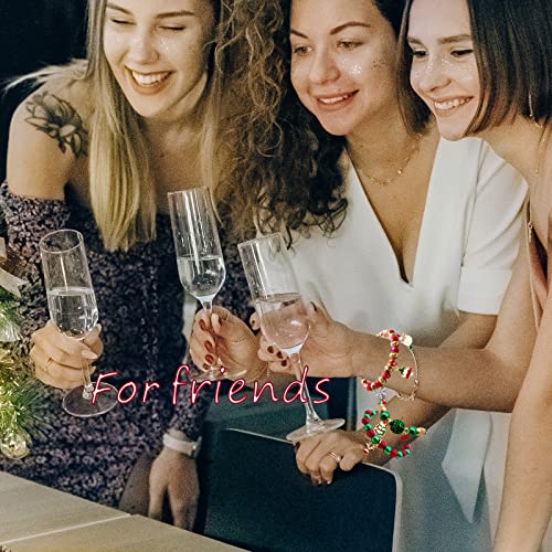 Yomlry Christmas Bracelet Bulk Christmas Charm Jingle Bell Bracelets Santa Snowflake Christmas Tree Beaded Bracelets For Girls Stretchy Xmas Holiday Bracelets Christmas Jewelry For Party Favors 9Pcs Bead #TOP6