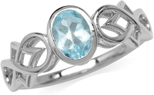 Silvershake Joyas con forma ovalada de plata de ley 925 chapada en oro blanco con filigrana y nudo infinito para mujer