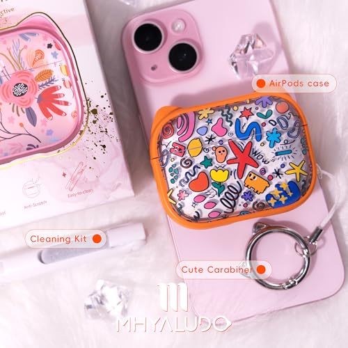 Image of for AirPods Pro 2 Case with Cleaning Kit, Cute Cat Ear Print Design & Cute Buckle for Girls, Phone Holder & Top Safe Lock Buckle Design for AirPods Pro 2nd /1st Gen case, Orange Seaworld