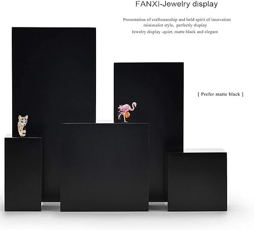 Miniatura 8 de Oirlv Organizador de joyas de madera maciza, estilo minimalismo, expositor de joyería, soporte cuadrado negro (SM05301)