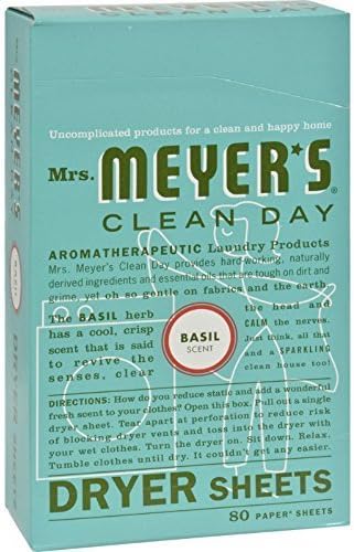 80 Count Mrs Meyer’s Clean Day Dryer Sheets. Low Tox