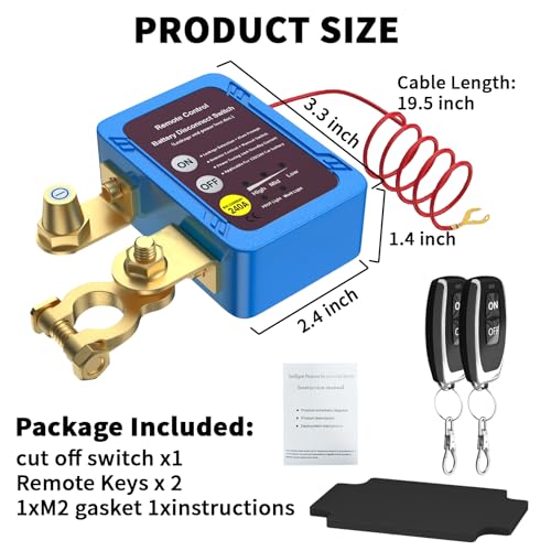 Gasoray KILL SWITCH 12V 240A Switch For Car,12V 240A Remote Battery Disconnect Switch Smart Voltage Kill Switch thumb #1