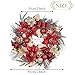 Valery Madelyn Pre-Lit 24 Inch Luxury Red Gold Christmas Wreath for Front...