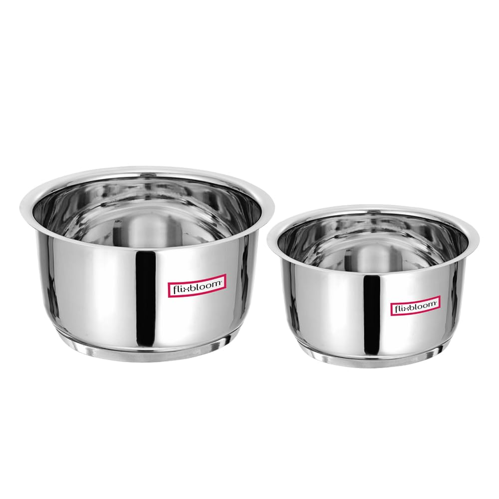 Select Combo 4+7 LTR Stainless Steel TriPly (S.A.S)-Bottom Thick Guage Induction Base | LPG Friendly Kitchen Cookware Utensil Deep Pot/Patila/Bhagona/Tope for Cooking & Serving-image-30
