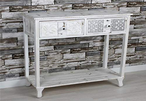 Recibidor vintage original de metal blanco consola estrecha 80cm 2