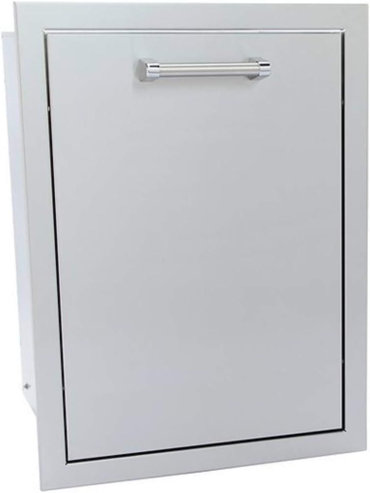 KoKoMo Grills Outdoor Kitchen Stainless Steel Single Drawer 20 Deep Heavy Duty 304 Commercial Grade Self-Closing Ball Bearing Smooth Glide Polished Bar Handle Waterproof Fireproof Storage Cabinet