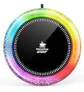 Coffee Mug Warmer with 7 LED Color Lights – Fast Heating & High Temp, Auto On/Off Gravity Sensor,...