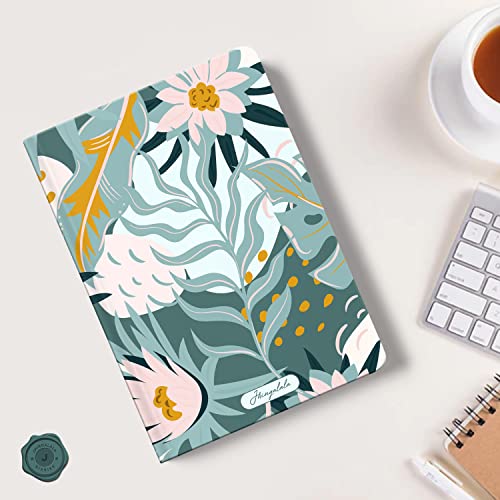 Image of Jhingalala Hardbound Undated Personal Diary | Flower and Leaf Theme Printed A5 Notebook Journal (20 x 14.5 cm, 80 GSM, 192 Ruled Pages)