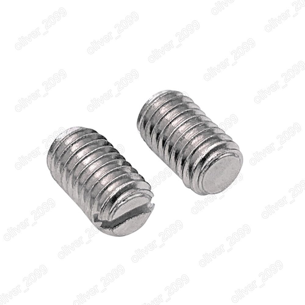 Tornillos de ajuste divididos de acero inoxidable, 5 piezas, punta plana (M3 x 3 mm)