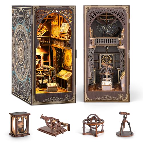 ITEFDTUTNE Book Nook Kit for Adults, DIY Miniature Booknook Kit with Led Light, 3D Wooden Bookshelf...
