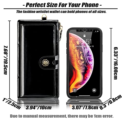 Large Capacity Wristlet Wallet for Women Oil & Wax Genuine Leather Phone Wallet RFID Blocking Card Holder Clutch for Ladies3