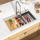 Talllor 33x19 Drop In Kitchen Sink - Workstation All-In One...