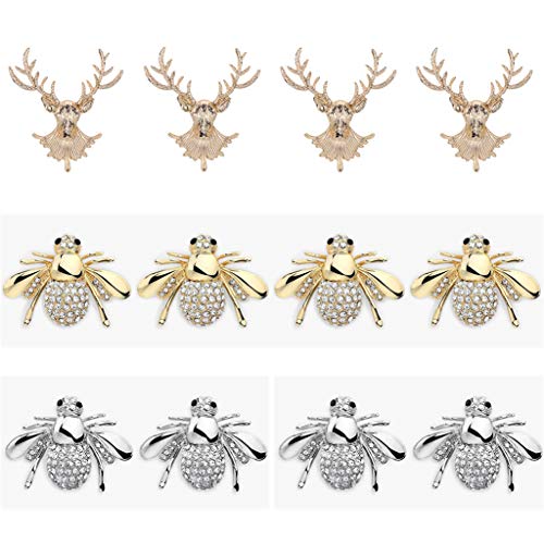Preisvergleich Produktbild PIANAI Europäischer und amerikanischer Weihnachtsschmuck / Nette Biene Brosche, Longhorn REH-Brosche / Männer und Frauen-Weihnachtspaar Corsage / Weihnachtsdekorationen 12 Stück