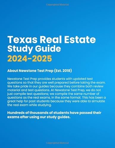 Texas Real Estate Study Guide 2024-2025: Complete Review + 500 Questions And Detailed Answer Explanations For The Licensing Exam thumb #1