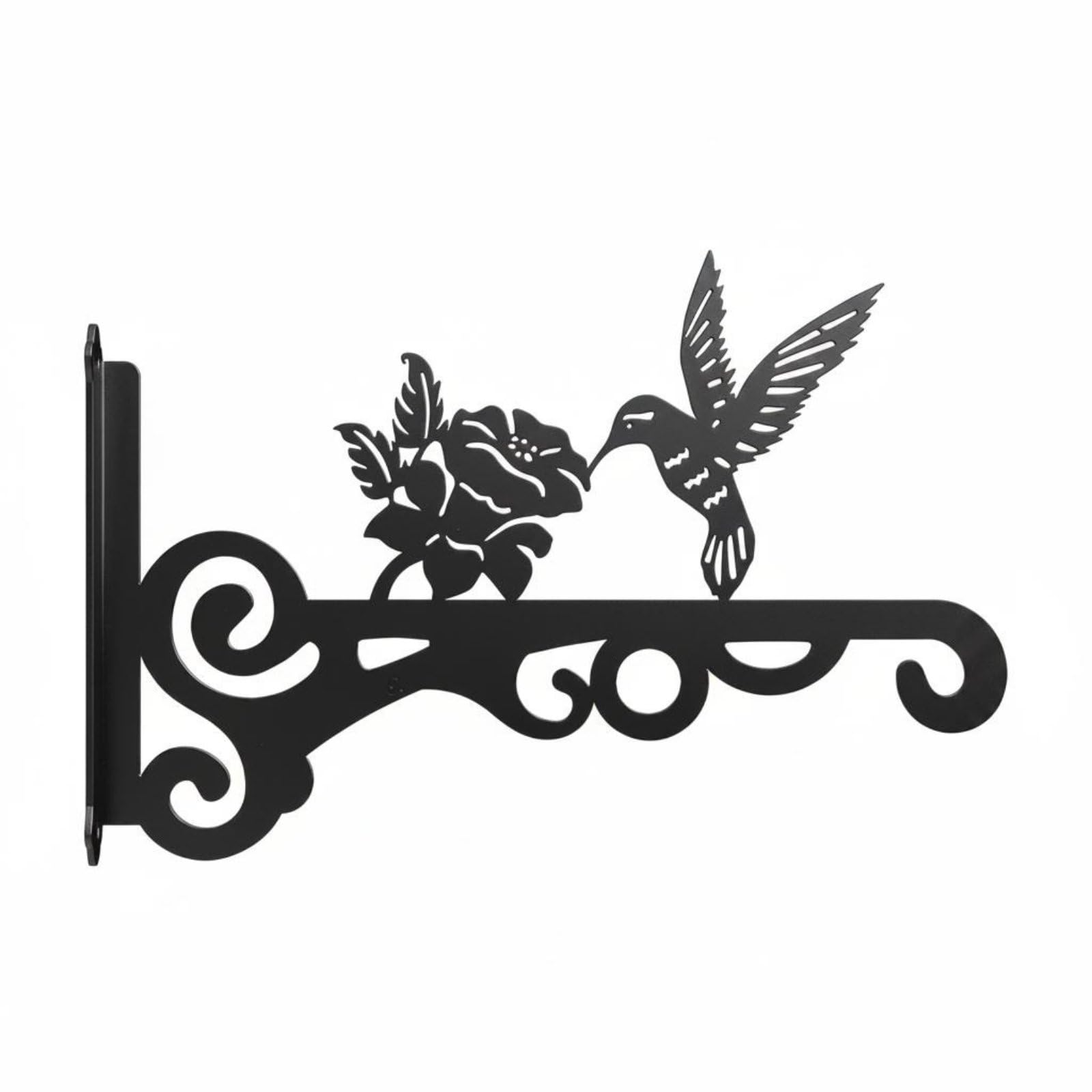 Rustproof Hummingbird Plant Hanger Rust Resistant Hummingbird Wall Bracket Heavy Duty Bird Design Wall Hanger Easy Installation for Gardeners, Outdoor, Patio, Balcony, Black-image-33