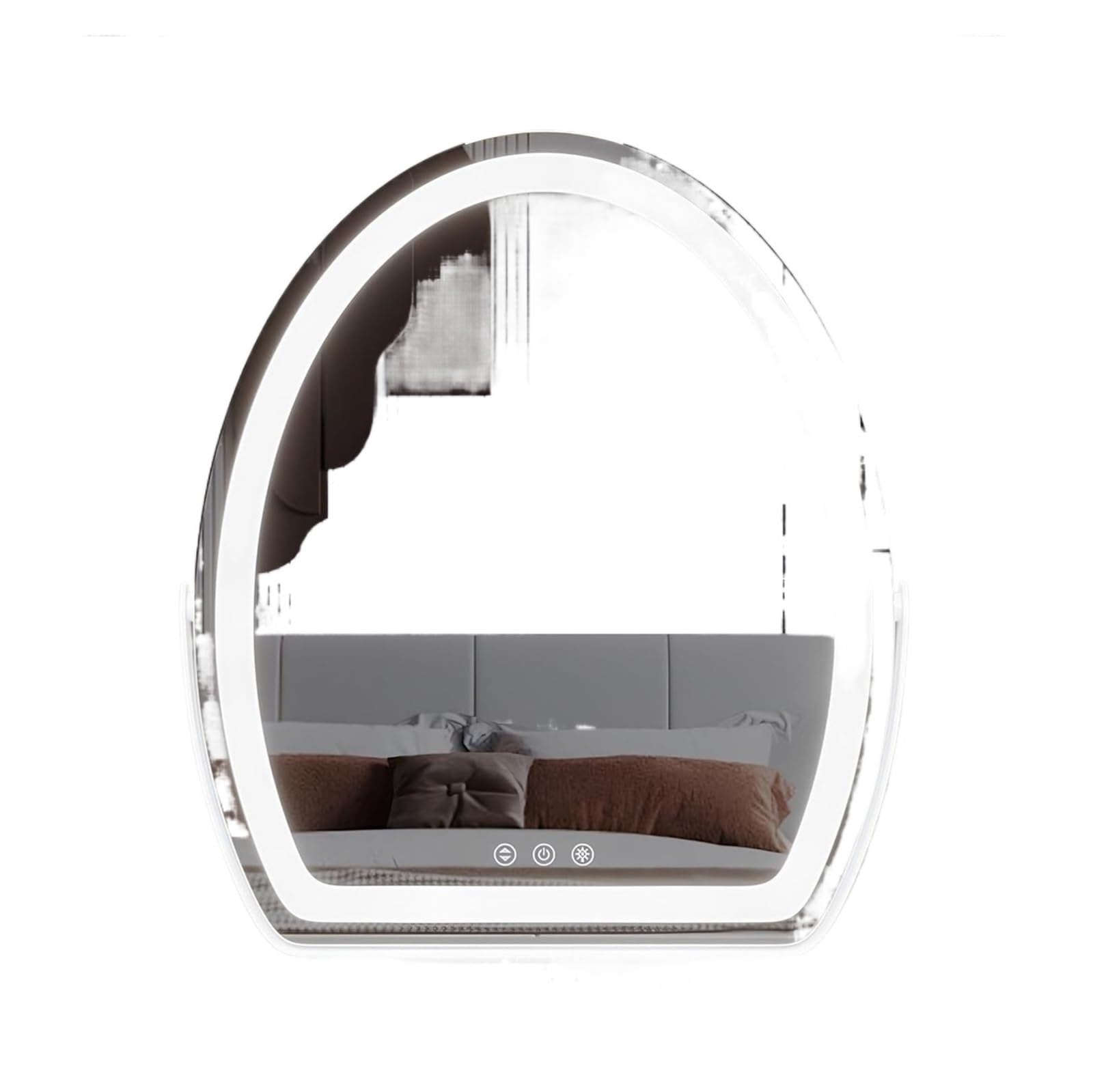Miroir de coiffeuse LED tactile rotatif à intensité réglable